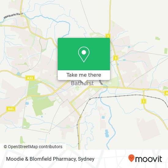 Mapa Moodie & Blomfield Pharmacy