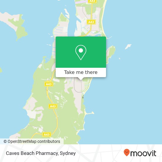 Mapa Caves Beach Pharmacy