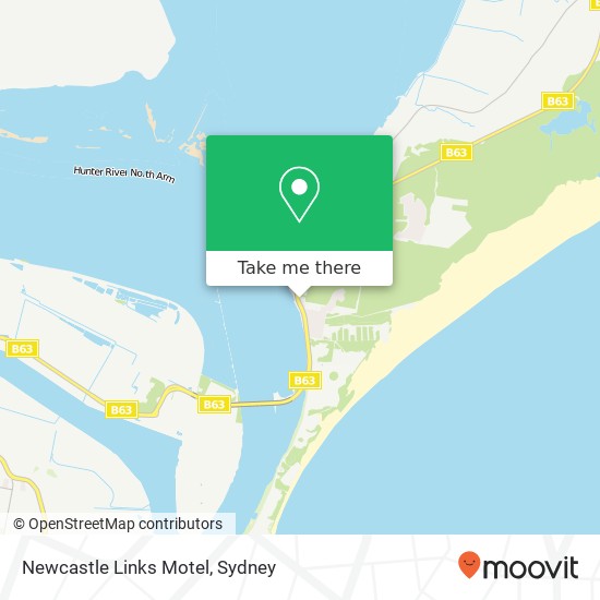 Mapa Newcastle Links Motel