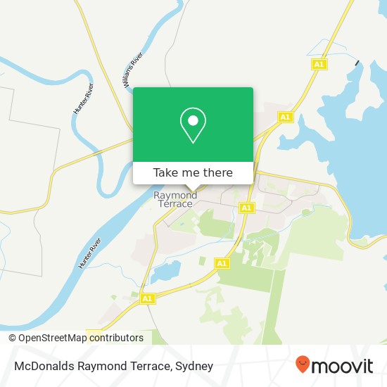 Mapa McDonalds Raymond Terrace