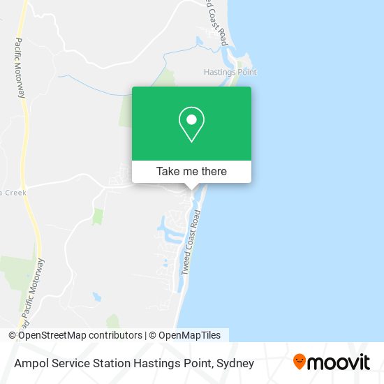 Ampol Service Station Hastings Point map