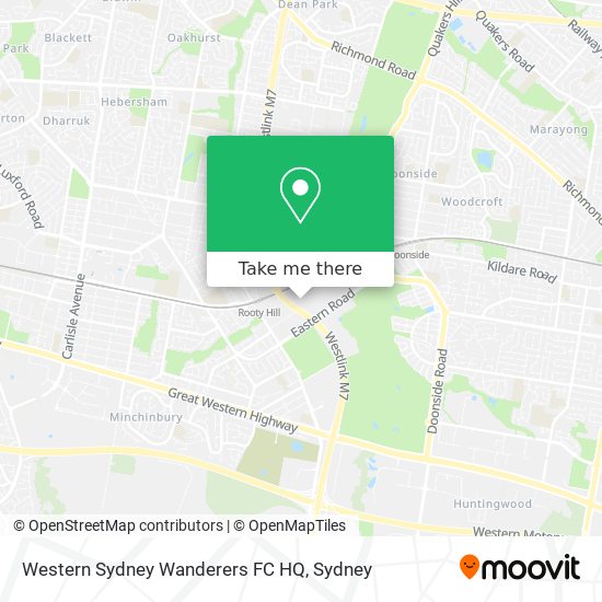 Mapa Western Sydney Wanderers FC HQ