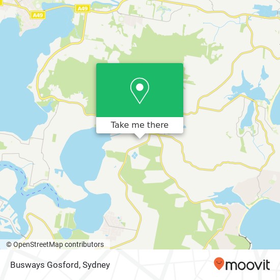 Mapa Busways Gosford