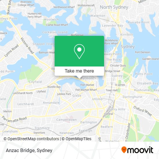 Mapa Anzac Bridge