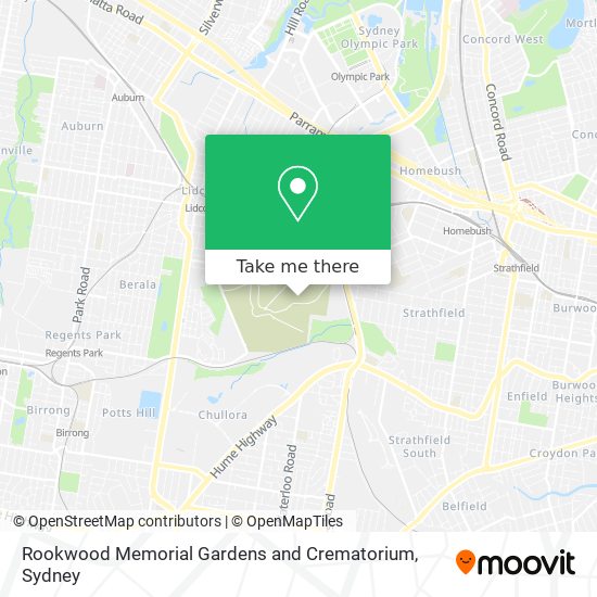 Rookwood Memorial Gardens and Crematorium map