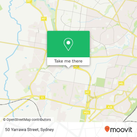 Mapa 50 Yarrawa Street
