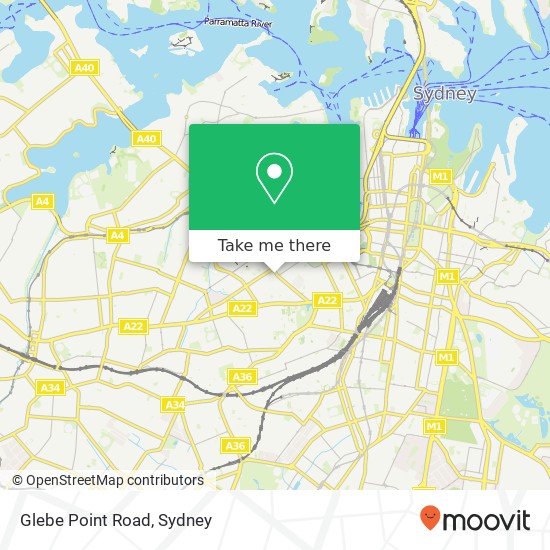 Glebe Point Road map