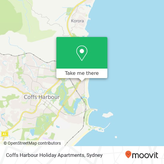 Mapa Coffs Harbour Holiday Apartments