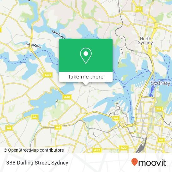 388 Darling Street map