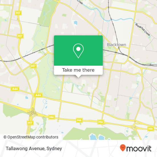 Tallawong Avenue map