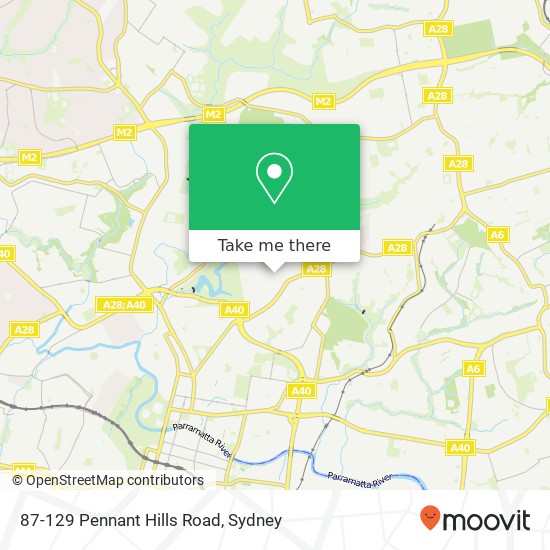 Mapa 87-129 Pennant Hills Road