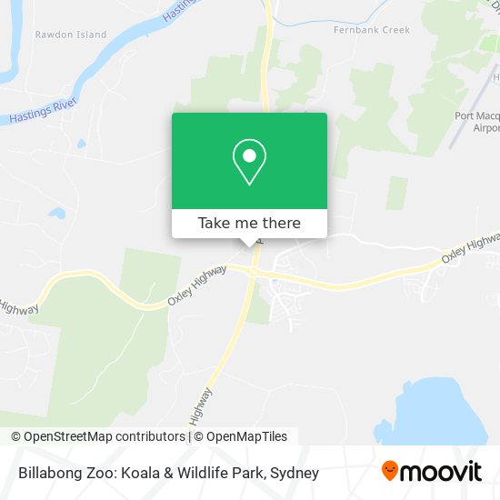 Mapa Billabong Zoo: Koala & Wildlife Park