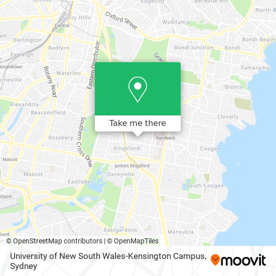 Mapa University of New South Wales-Kensington Campus