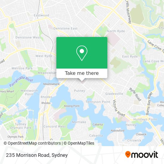Map Of Ryde Nsw How To Get To 235 Morrison Road In Ryde By Bus, Train Or Ferry?