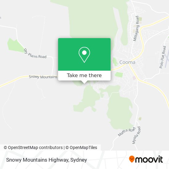 Snowy Mountains Highway map