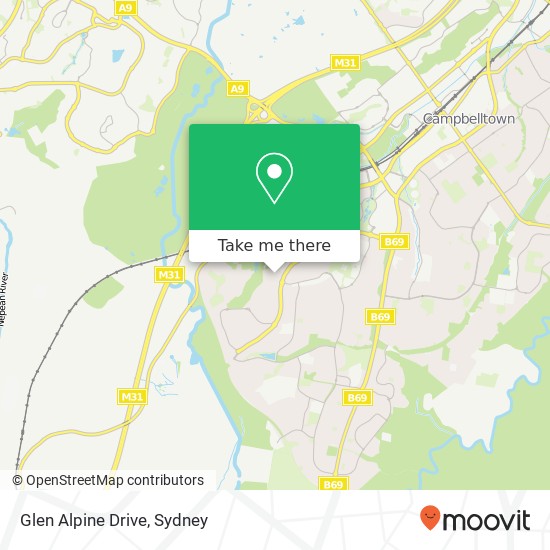 Mapa Glen Alpine Drive