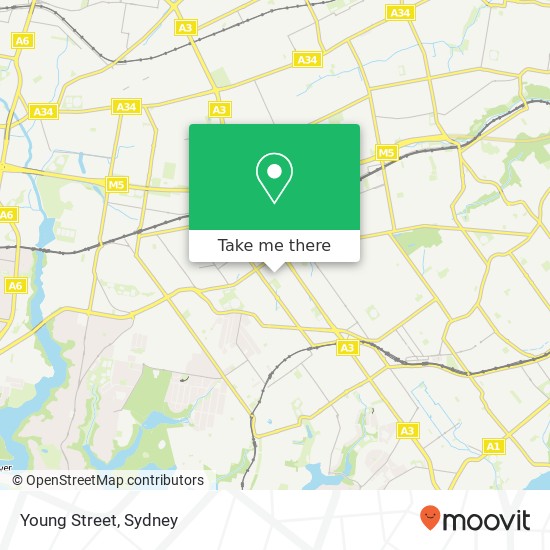 Mapa Young Street