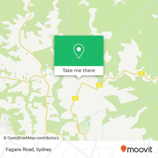 Mapa Fagans Road