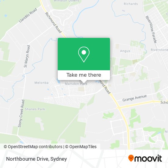 Mapa Northbourne Drive