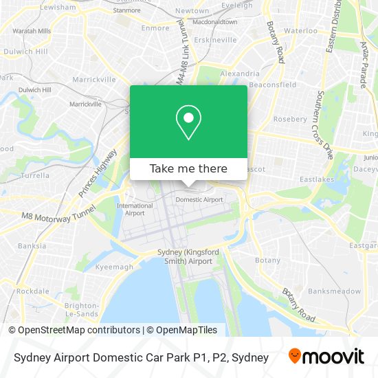 Sydney Airport Domestic Car Park P1, P2 map