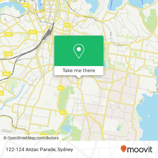 122-124 Anzac Parade map