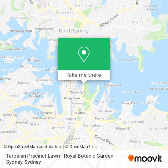 Tarpeian Precinct Lawn - Royal Botanic Garden Sydney map
