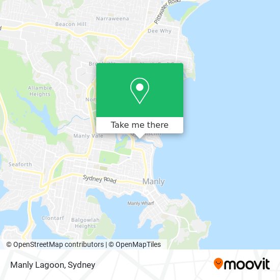 Mapa Manly Lagoon