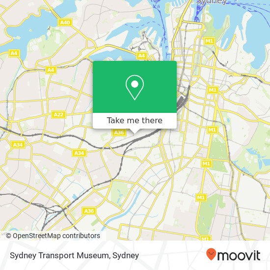 Sydney Transport Museum map