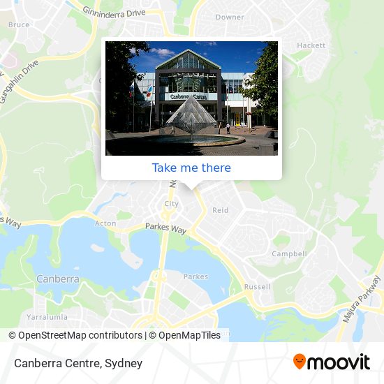 Mapa Canberra Centre
