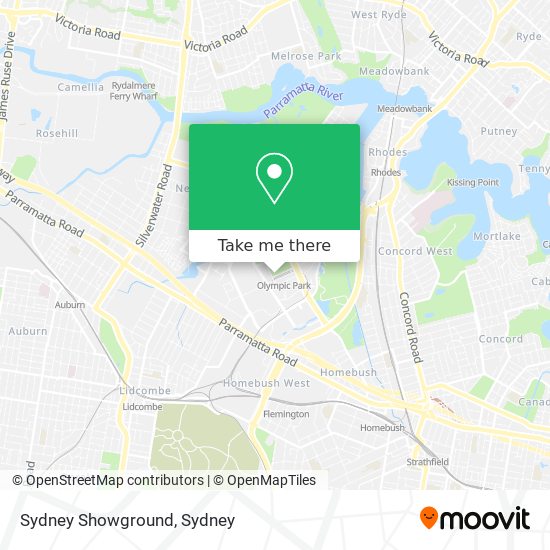 Mapa Sydney Showground