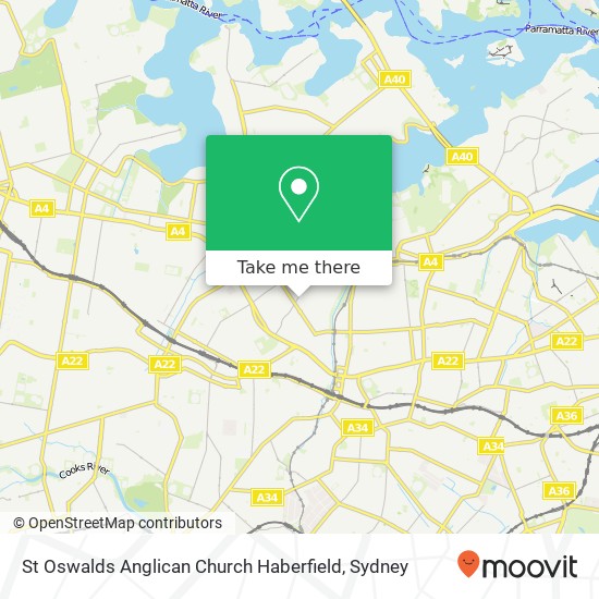 St Oswalds Anglican Church Haberfield map