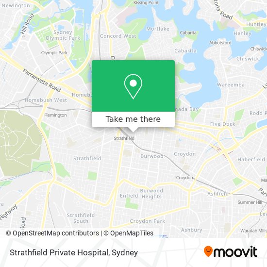 Strathfield Private Hospital map