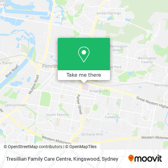 Mapa Tresillian Family Care Centre, Kingswood
