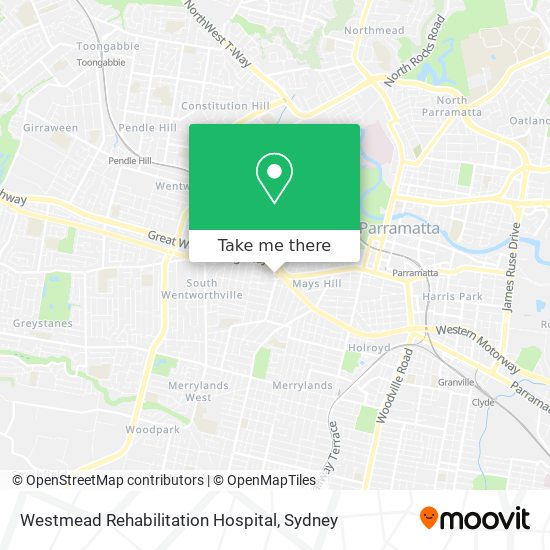 Mapa Westmead Rehabilitation Hospital