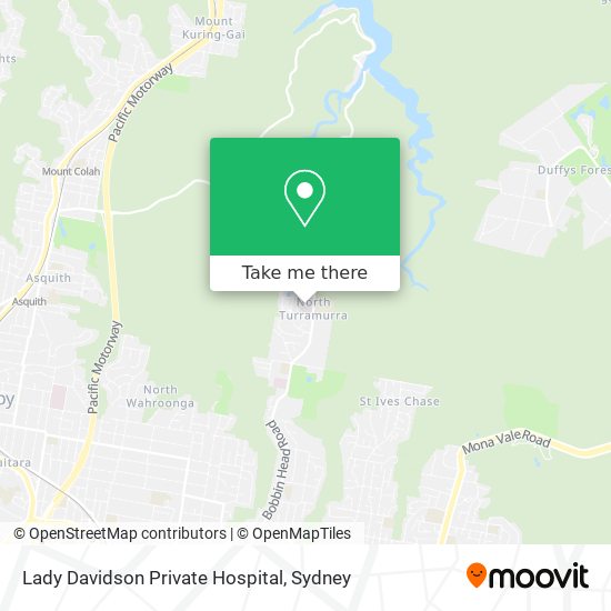 Mapa Lady Davidson Private Hospital