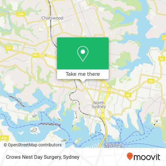Crows Nest Day Surgery map
