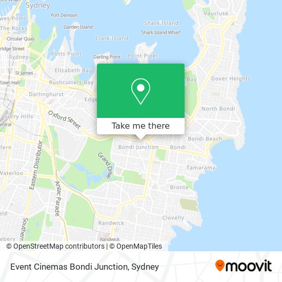 Mapa Event Cinemas Bondi Junction