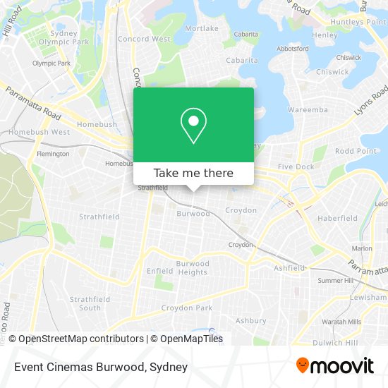 Event Cinemas Burwood map
