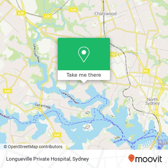 Mapa Longueville Private Hospital