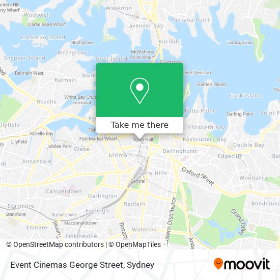 Mapa Event Cinemas George Street