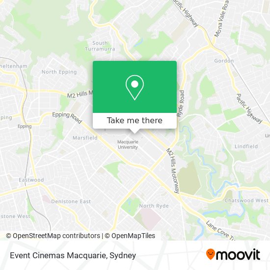 Mapa Event Cinemas Macquarie
