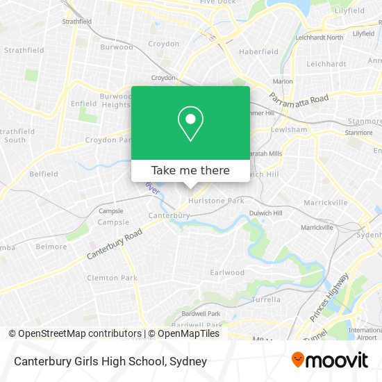 Mapa Canterbury Girls High School