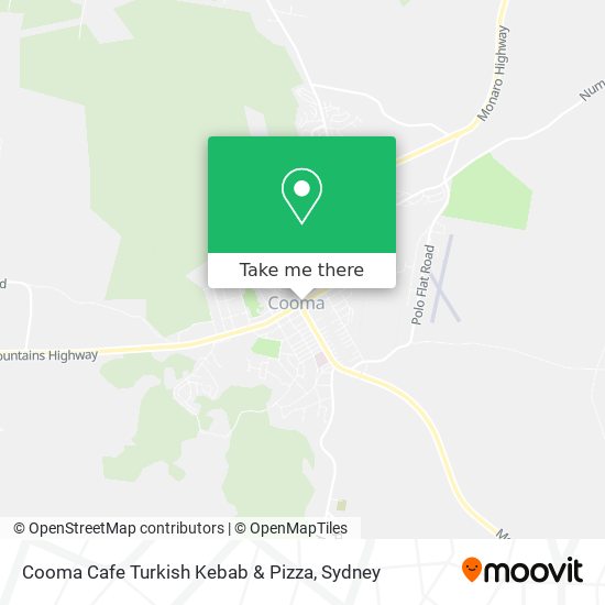 Mapa Cooma Cafe Turkish Kebab & Pizza