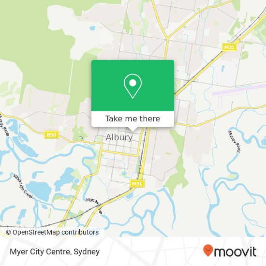 Mapa Myer City Centre