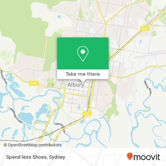 Mapa Spend-less Shoes, Albury NSW 2640