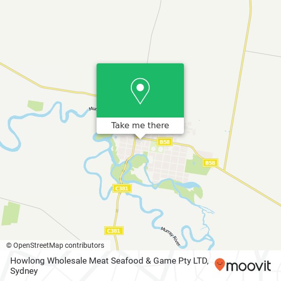 Mapa Howlong Wholesale Meat Seafood & Game Pty LTD, 56 Hawkins St Howlong NSW 2643