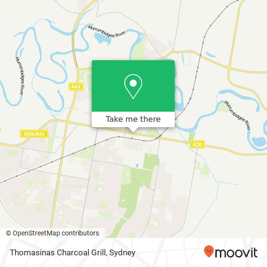 Mapa Thomasinas Charcoal Grill, Station Pl Wagga Wagga NSW 2650