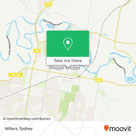 Mapa Millers, Invermay Ln Wagga Wagga NSW 2650