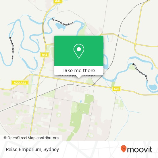 Mapa Reiss Emporium, Baylis St Wagga Wagga NSW 2650