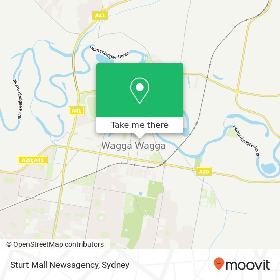 Mapa Sturt Mall Newsagency, 135 Baylis St Wagga Wagga NSW 2650